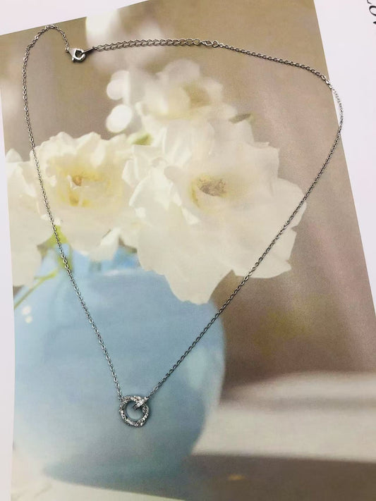 Silver Circle of Light Everyday Necklace