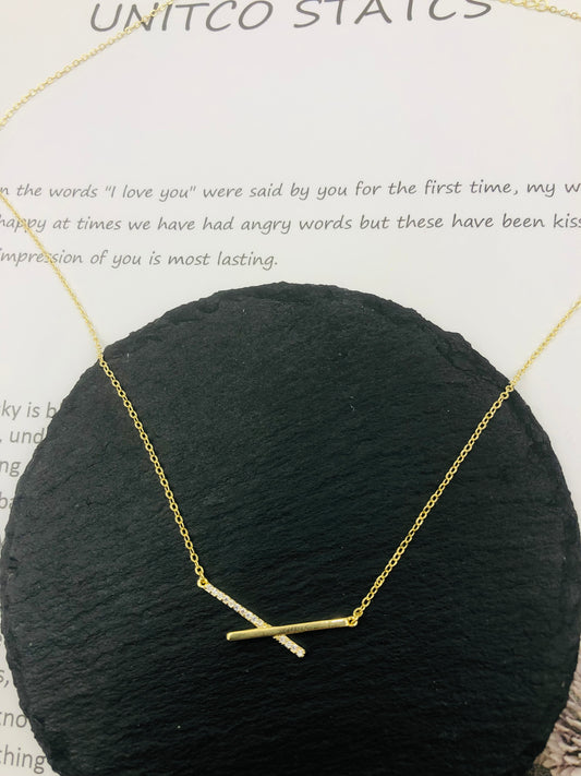 Timeless Whispers Bar Necklace (Gold/Silver)