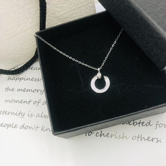 Lunar Glow Crescent Necklace (Gold/Silver)