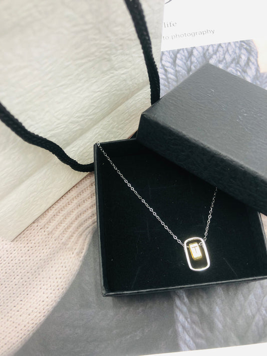 Modern Edge Dual-Tone Necklace