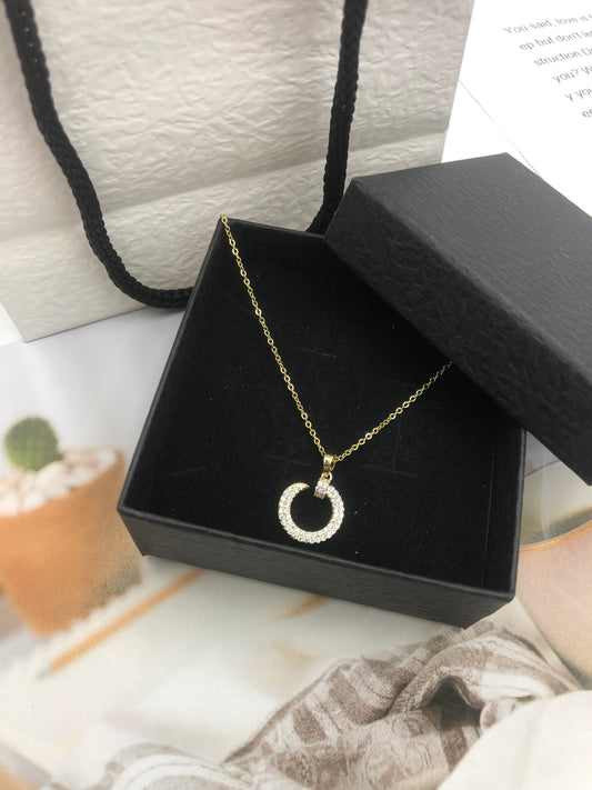 Lunar Charm Gold Crescent Necklace â¨