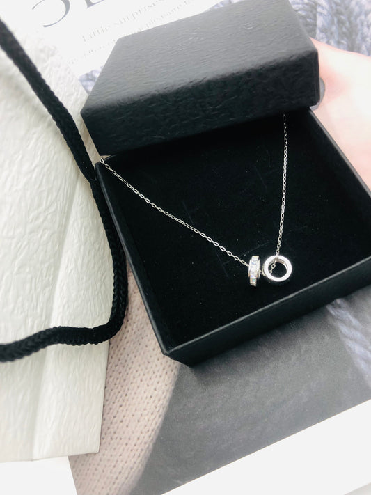 Eternal Circle Dual-Tone Necklace (Gold/Silver) ✨